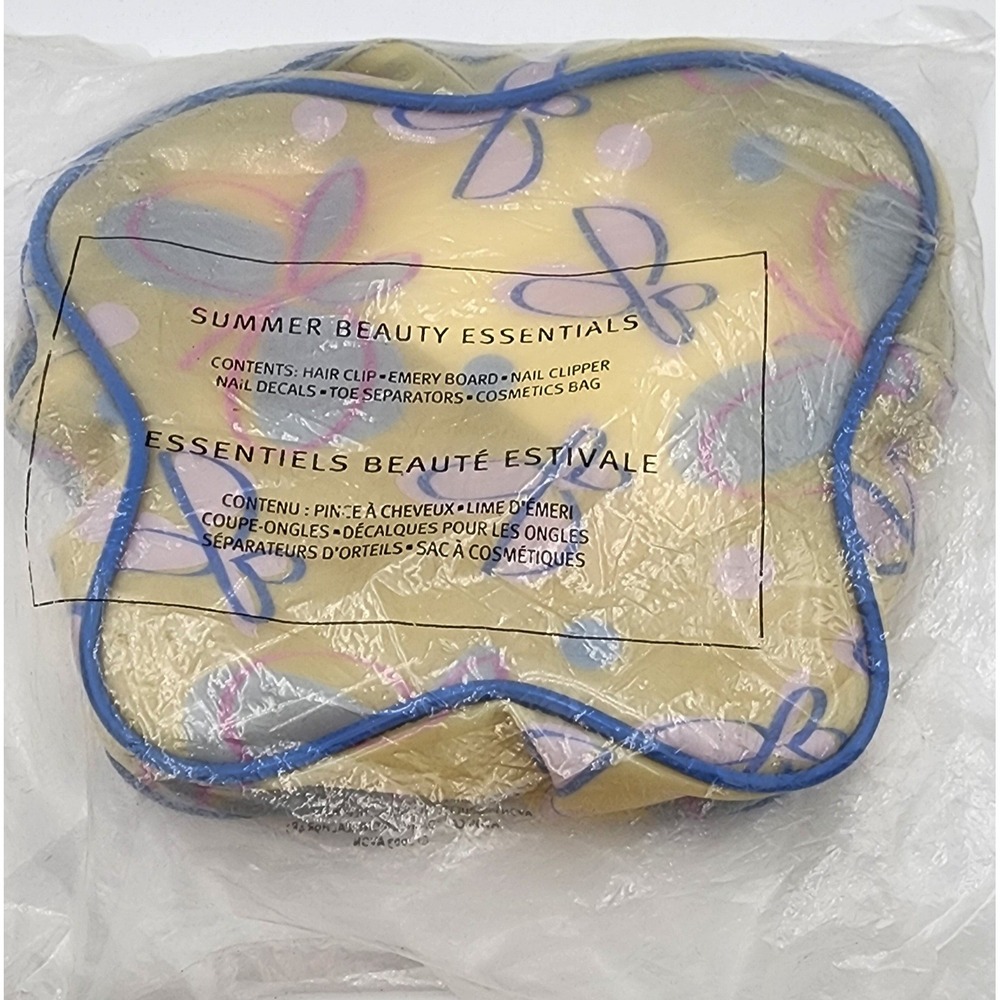 Avon Summer Beauty Essentials Kit‎ Hair Clip Nail Decals Cosmetics Bag NOS EXC